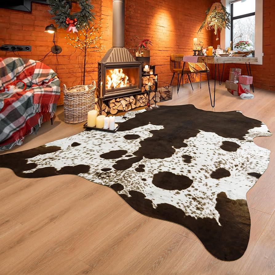 Amazon | Rostyle フェイクカウハイドラグ 7 x 6.2フィート